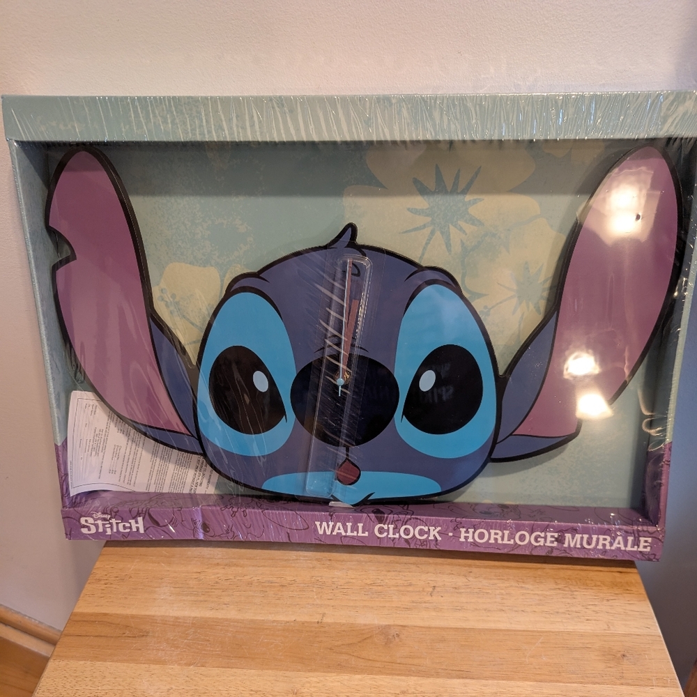 Wall Clock - Blue and Purple Stitch